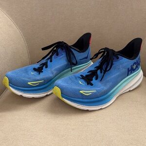 Hoka Blue and Lime Athletic Shoes